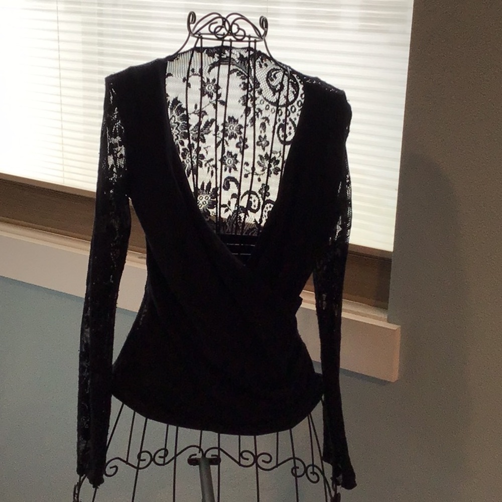 Black INC lace back and sleeve top